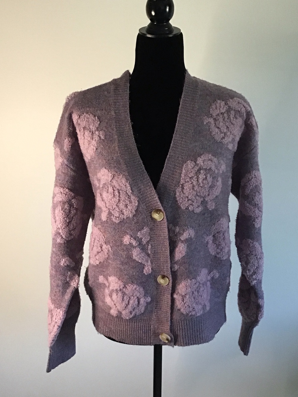 Mystree Lavender-Mauve Ribbed Crew Neck Sweater
